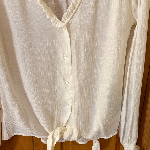 Zac & Rachel Ivory Ruffle Button-Up Blouse - Picture 2 of 5